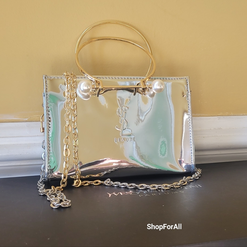 Yves Saint Laurent Gold and Silver Beauty Pouch - Picture 9 of 16